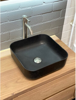 Waskom Casajoy Nero Vierkant 38cm Keramiek Zwart