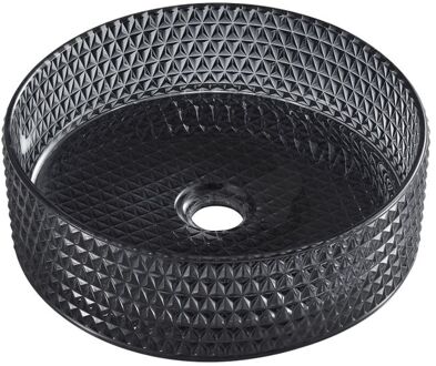 Waskom Favogna - Rond - Zwart Glas - 36cm