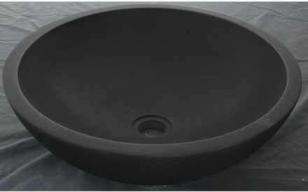 Waskom Imso Lavabo Tondo Basalto Nero 45x15cm Zwart