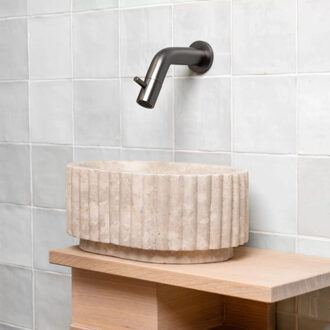 Waskom Loutro Irini Ovaal Mini 30x15x12 cm Marmer Beige