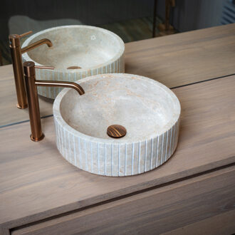 Waskom Loutro Jayda Rond 40x40x14 cm Marmer Crème