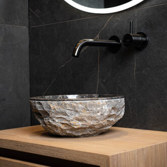 Waskom Loutro Petros Rond 30x30x14 cm Black Loutro