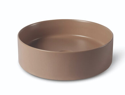 Waskom Luca Sanitair Ceramics Rond 39,4x39,4x11,5 Keramiek Mat Cappuccino Bruin