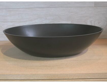 Waskom Luca Sanitair Ovaal 57x40x14cm Solid Surface 8mm Dik Antraciet