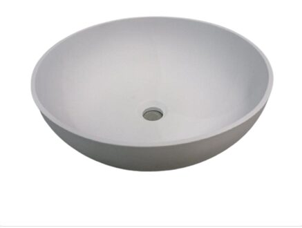 Waskom Njoy Solidthin Rond 39 cm Met Pop-Up Solid Surface Mat Wit Sanimex