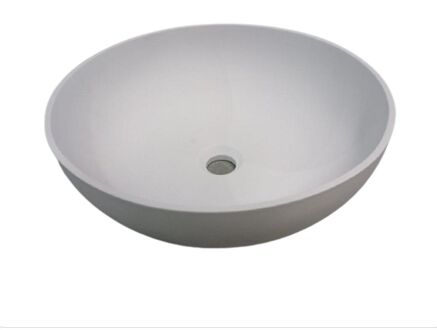 Waskom Njoy Solidthin Rond 39 cm Met Pop-Up Solid Surface Mat Wit