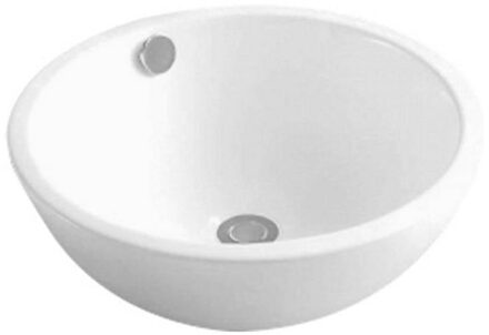 Waskom Opbouw Combo Rond 44x44x17,5cm Keramiek Glans Wit Overloop