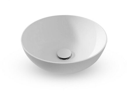 Waskom Opbouw EH Design Cossato 390x390x145 mm Rond Thin Edge Solid Surface Mat Wit EH Design