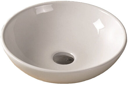 Waskom Opbouw Valencia Rond 40x40x12cm Keramiek Glans Wit