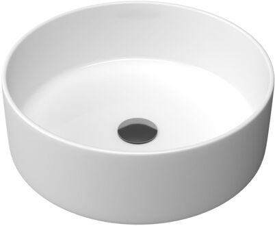 Waskom Rond - Keramiek - Wit Glanzend - Diam. 36x12cm