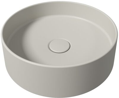 Waskom Salenzi Hide Circle Opbouw Rond 40x12cm Mat Grijs met Clickwaste