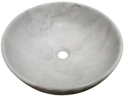 Waskom Sanilux Wander Marmer Rond Imperial White Wit