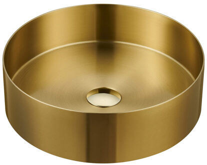 Waskom Sapho Aurum Rond 38 x 11 cm RVS Mat Goud