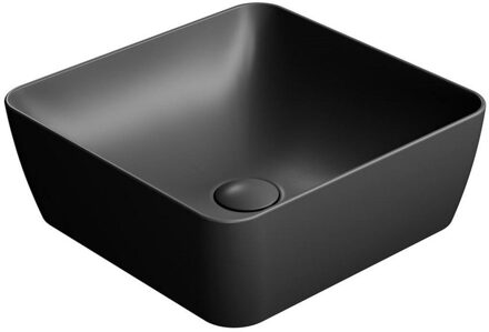 Waskom Sapho Sand Vierkant 38x14 cm Keramiek Mat Zwart Sapho