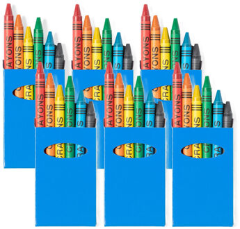 Waskrijtjes 6x stuks gekleurd - 10x pakjes - Kinderfeestje - Krijtjes - Tekenmateriaal