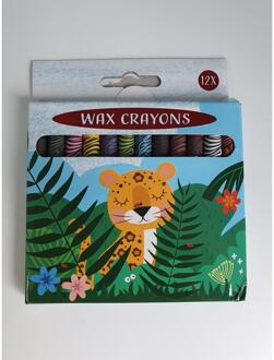 Waskrijtjes Jungle doosje a 12 krijtjes verschillende