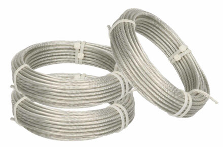 Waslijndraad - 3x stuks - staal - transparant - 10M - drooglijn voor wasgoed - waslijn / waslijnen