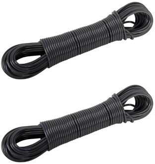 Waslijndraad / drooglijnen - 2x - donkergrijs - 20 meter - Waslijn/drooglijn - Was ophangen