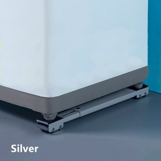 Wasmachine Stand Beweegbare Verstelbare Koelkast Base Mobiele Roller Beugel 24 Wiel Universele Wasmachine Droger Houder zilver