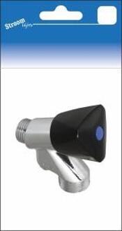 Wasmachinekr.met knop zwart+terugslag