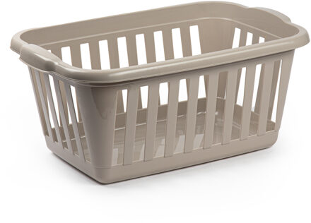 Wasmand - beige - kunststof - 40 liter - 60 x 40 x 26 cm - manden voor wasgoed - huishouden