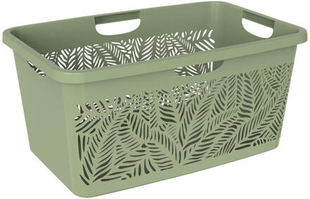 Wasmand Bladeren - 47L - Polypropyleen - Groen - 39x59x28 Cm