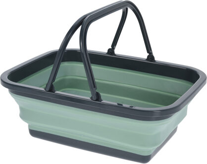 Wasmand/boodschappen mand - opvouwbaar - kunststof - 30L - groen