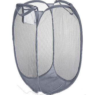 Wasmand flexibel/opvouwbaar - grijs - nylon - 36 x 36 x 58 cm - 64 liter - Wasmanden