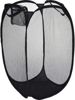 Wasmand flexibel/opvouwbaar - zwart - nylon - 36 x 36 x 58 cm - 64 liter