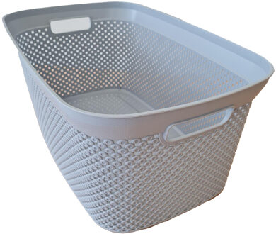 Wasmand licht grijs - 35 liter - 34 x 54 x 23 cm - kunststof - Wasmanden