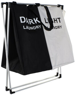 Wasmand Profi- met 2x opvang waszak - 60 liter compartimenten - 61 x 37 x 63 cm - aluminium frame