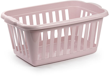 Wasmand - roze - kunststof - 40 liter - 60 x 40 x 26 cm - manden voor wasgoed - huishouden