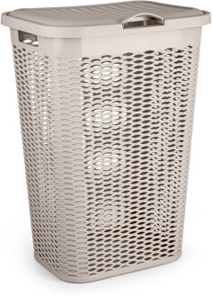 Wasmand Ventilation - met deksel - beige - kunststof - 51 liter - 43 x 35 x 61 cm