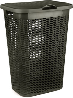 Wasmand Ventilation - met deksel - bruin - kunststof - 51 liter - 43 x 35 x 61 cm
