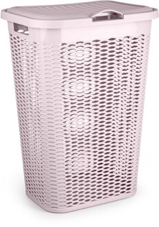 Wasmand Ventilation - met deksel - roze - kunststof - 51 liter - 43 x 35 x 61 cm