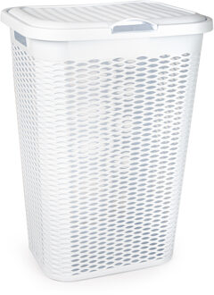 Wasmand Ventilation - met deksel - wit - kunststof - 51 liter - 43 x 35 x 61 cm