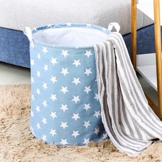 Wasmand Vuile Doek Mand Afdrukken Waterdichte Waszak Opvouwbare Organizer Bespaar Ruimte Badkamer Thuis Blauw