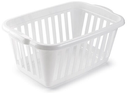 Wasmand - wit - kunststof - 40 liter - 60 x 40 x 26 cm - manden voor wasgoed