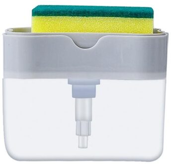 Wasmiddel Op De Druk Vloeistof Doos Keuken Zeepdispenser Automatische Vulling Injector Schotel Borstel Artefact Zeepdispenser grijs