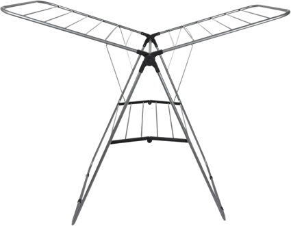 Wasrek/droogrek - grijs - metaal - 136 x 59 x 93 cm - ophangen