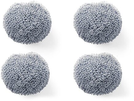 Wassen Pot Borstel Schuursponsjes Met Plastic Handvat Staal Wol Scrubber Pad Keuken Badkamer Borstel Voor Gerechten, Potten, pannen 4 replacement heads