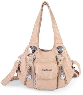 Wassen PU Lady Handtas Pure Kleur vrouwen Handtassen Diverse Kleuren Enkele Schouder Diagonaal Straddle Tas ZF10182 abrikoos