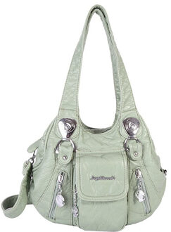 Wassen PU Lady Handtas Pure Kleur vrouwen Handtassen Diverse Kleuren Enkele Schouder Diagonaal Straddle Tas ZF10182 groen