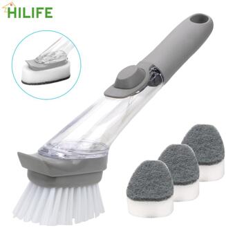 Wassen Schotel Borstels Sink Floor Cleaning Tools Automatische Vloeistof Met 3Pcs Non-stick Olie Schuursponsje Borstel scrubber