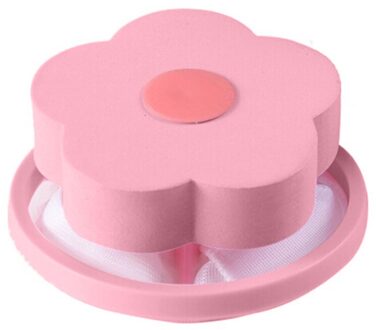 Wasserij Mesh Filter Zak Wasmachine Cleaning Pouch Bloem Vormige Drijvende Haar Catcher Zak Puin Verwijdering Netto Lint Bag roze