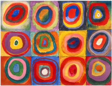 Wassily Kandinsky - Farbstudie Quadrate Kunstdruk 80x60cm