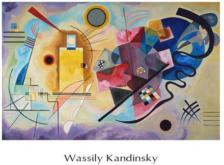 Wassily Kandinsky - Jaune, Rouge, Bleu Kunstdruk 80x60cm