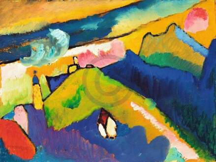 Wassily Kandinsky - Murnau, Berglandschaft Kunstdruk 80x60cm