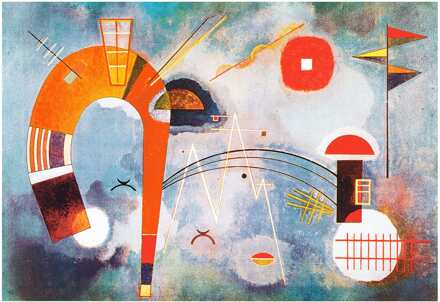 Wassily Kandinsky - Rond Et Pointu Kunstdruk 100x70cm