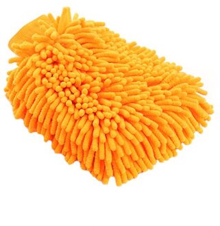 Wasstraat Handschoen Chenille Soft Anti-kras Auto Wassen Cleaning Tool Multifunctionele Reiniging Handdoek Doek Auto Wax Detaillering Borstel oranje